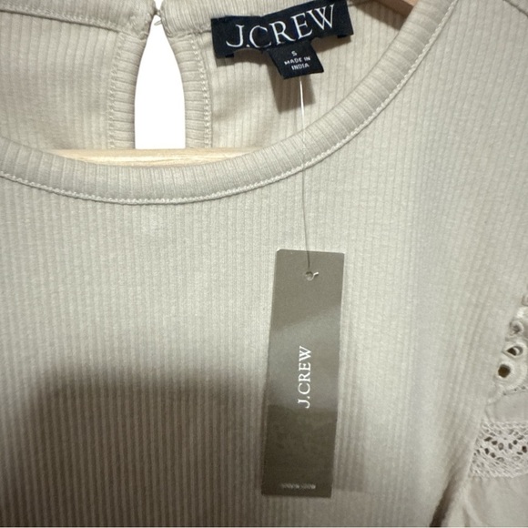 NWT - J. Crew Ruffle-trim eyelet top in vintage rib - Size S - Picture 3 of 4